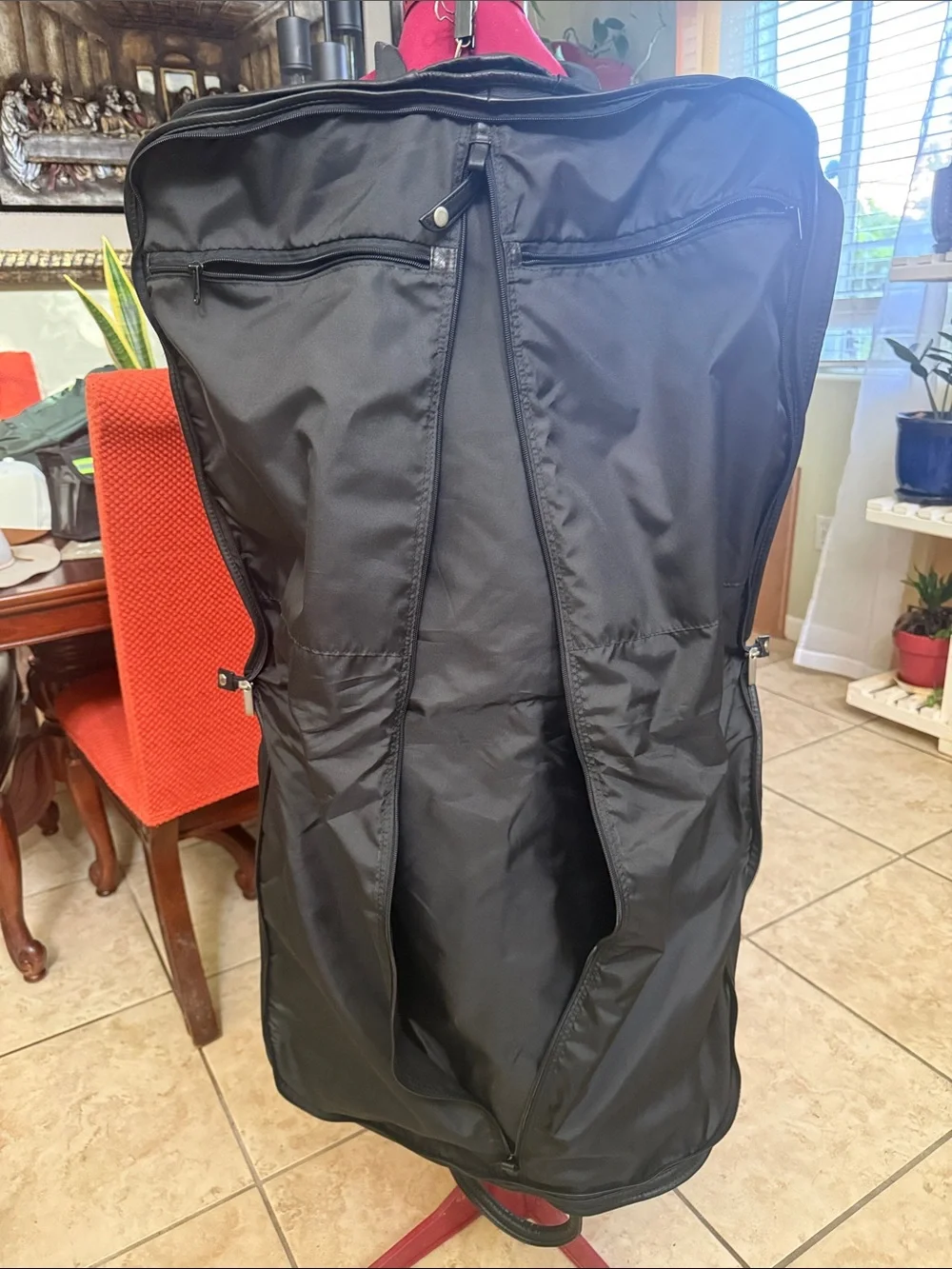 Genuine soft leather garment bag. Excellent condition .